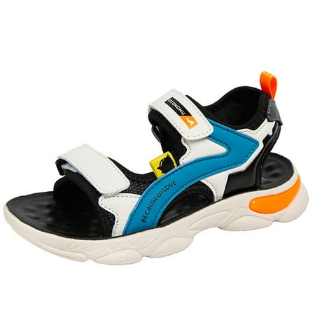 

TSADFHJI Girls Sandals Size 12 Black Girls Sandals Size 2 White Boys and Girls Open Toe Polyurethane Soft Soled Sports Sandals and Beach Shoes 1.5