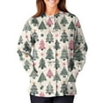 thumbnail image 6 of Hearthz Nurse Jackets for Women Scrub Merry Christmas Warm Up Under Scrubs for Women Xmas Elk Print Long Sleeve Snap Front Nurse Uniform with Pockets S-5XL, 6 of 6