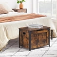 thumbnail image 4 of WhizMax Storage Chest, 23.6 inches Chest Box Organizer with 2 Safety Hinges, Wooden Entryway Storage Bench, Rustic Brown, 4 of 8
