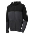 thumbnail image 5 of Sport Tek Adult Male Men Colorblock Long Sleeves Jacket Blk/Gph/White X-Large, 5 of 6