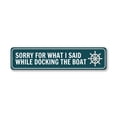 thumbnail image 1 of (Metal de aluminio) Letrero de metal con texto en inglés "Funny Boat" Tamaño: 4 x 16 pulgadas, 1 of 4