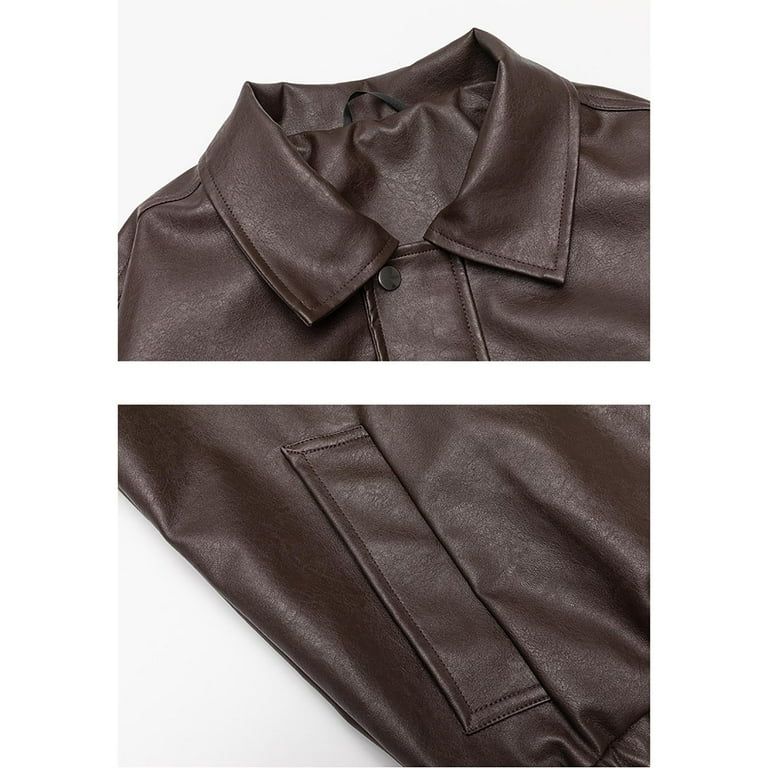 JUUYY Men's Leather Jackets Oversized Faux PU Leather JUUYY Men's Leather Jackets Oversized Faux PU Leather
