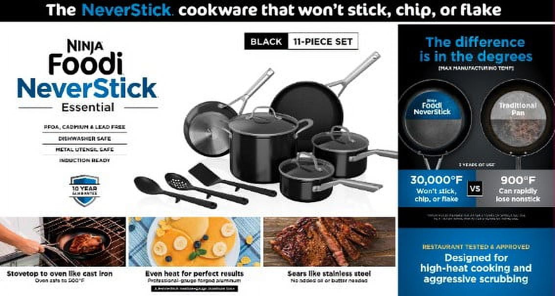  Ninja C39600 Foodi NeverStick Premium Hard-Anodized 13-Piece  Cookware Set, Grey & K32017 Foodi NeverDull Premium Knife System, 17 Piece Knife  Block Set, Black: Home & Kitchen