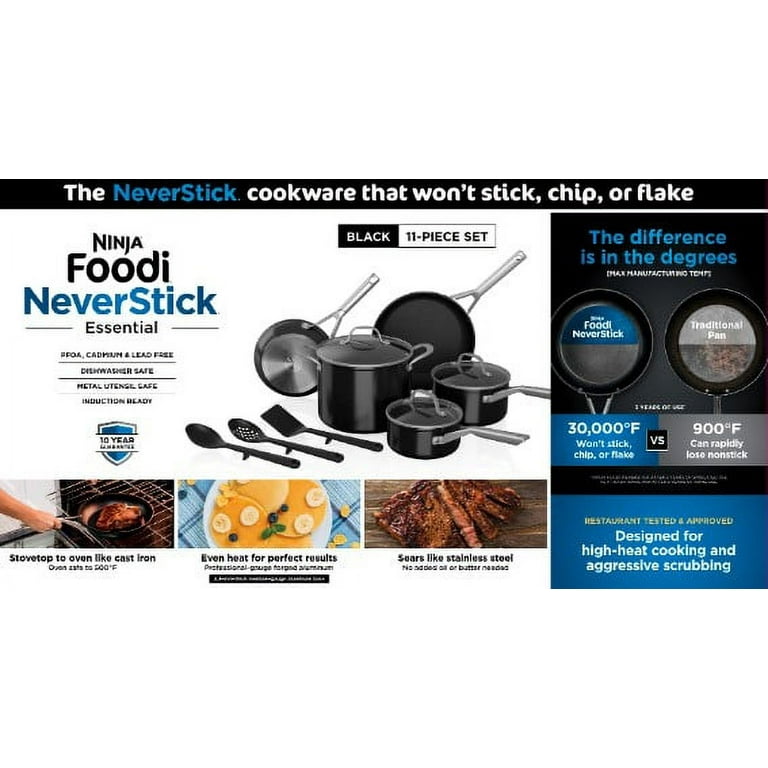 Ninja Foodi NeverStick Essential 11pc Nonstick Cookware Set - Red  622356574983