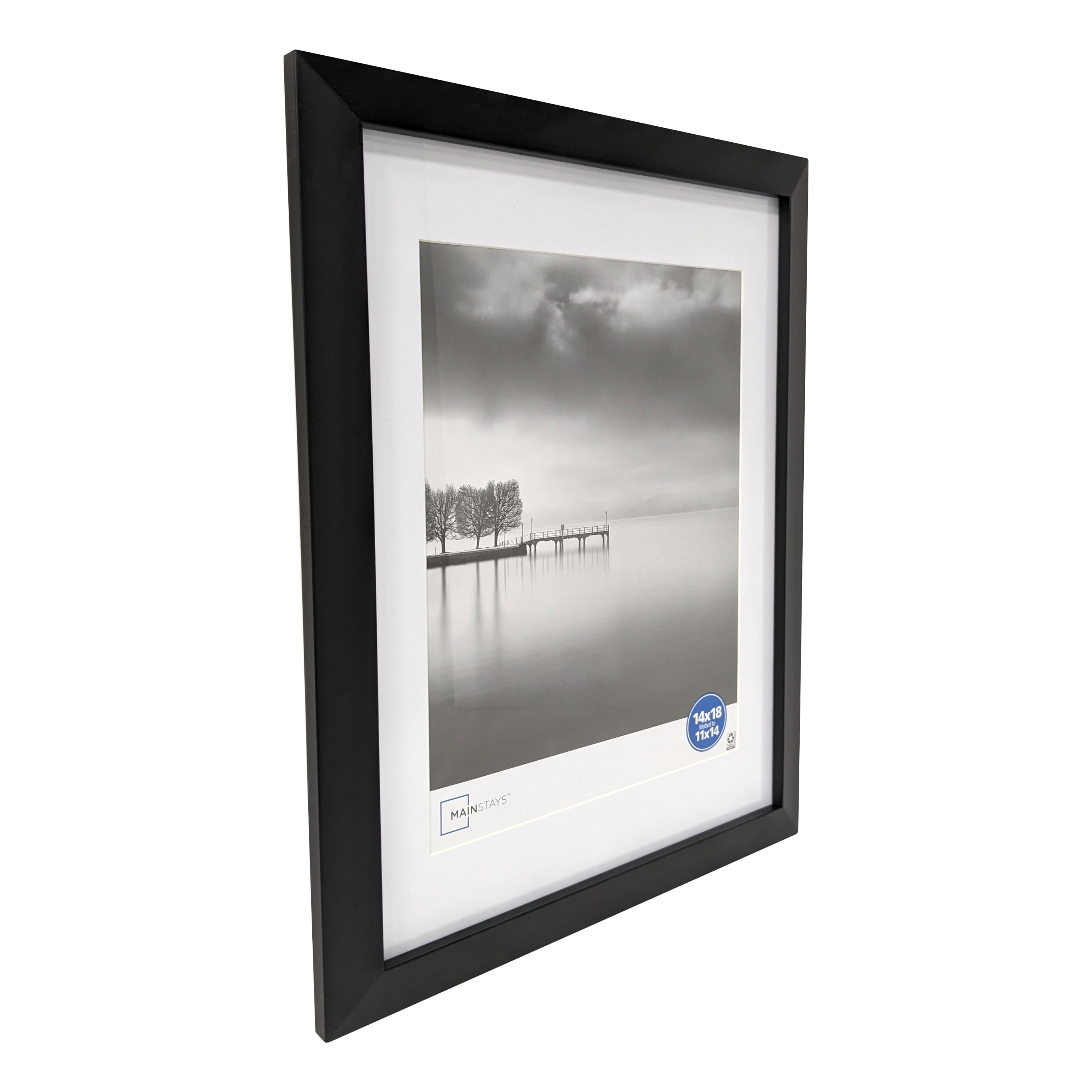 Mainstays – 11x14 Picture Frame – Black Matted Gallery Bevel Program Wall Photo Frame