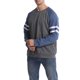 thumbnail image 4 of Camisa Para Hombres RagláN Manga Larga Patchwork Cuello Redondo Estilo Suelto SuéTer XBTCLXEBCO Azul Marino CarbóN;XXL, 4 of 5