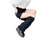 thumbnail image 4 of VISgogo, calcetines calentadores de piernas a la moda para mujer, estilo gótico Lolita, Color sólido, calcetines cálidos rasgados calados, cubierta de pie, ropa de calle VISgogo moda, 4 of 4