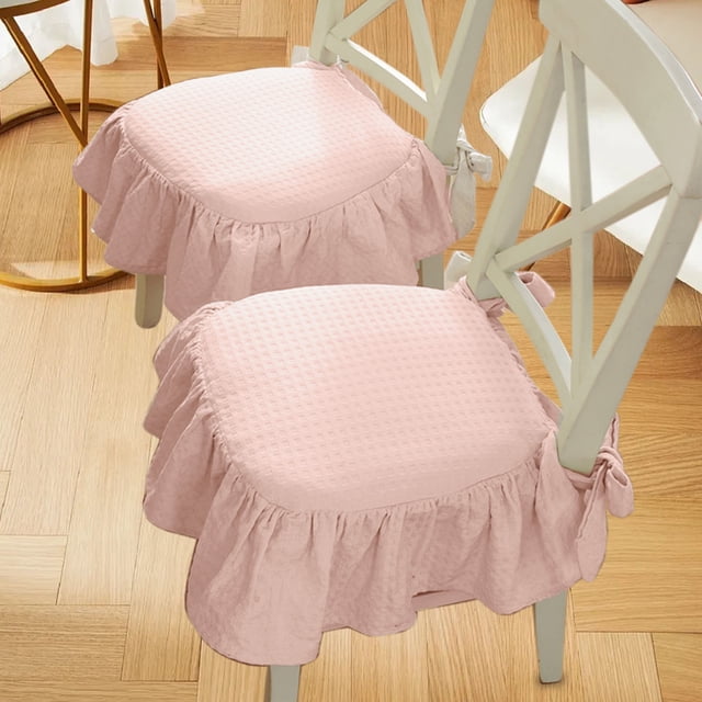 French Upholstered Cushion For Rooms Non- Fabric Chair Pad With Ties Lightweight Kitchen And Seating Support