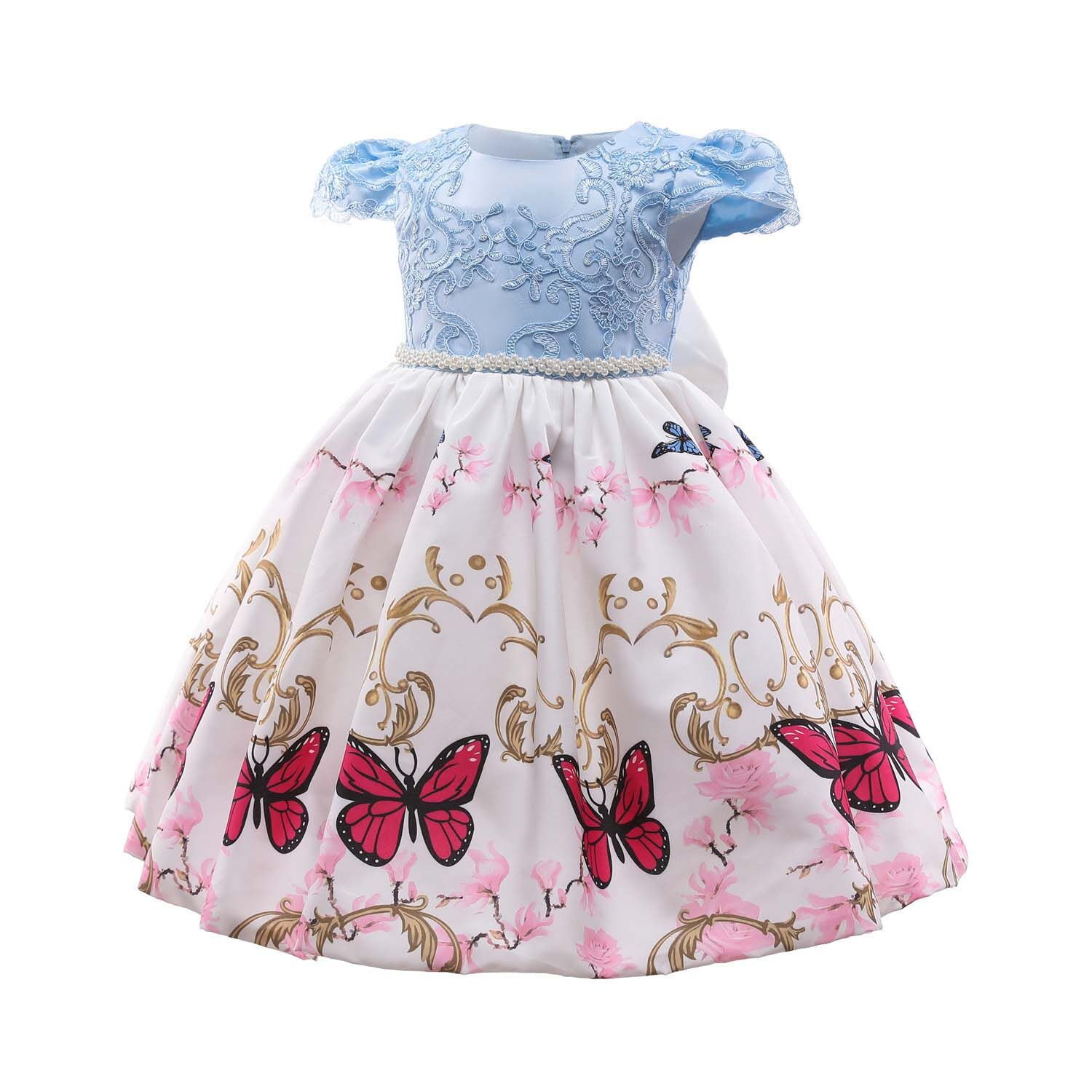KAWELL Girls Dress Princess Costume Butterfly Fancy Birthday Party