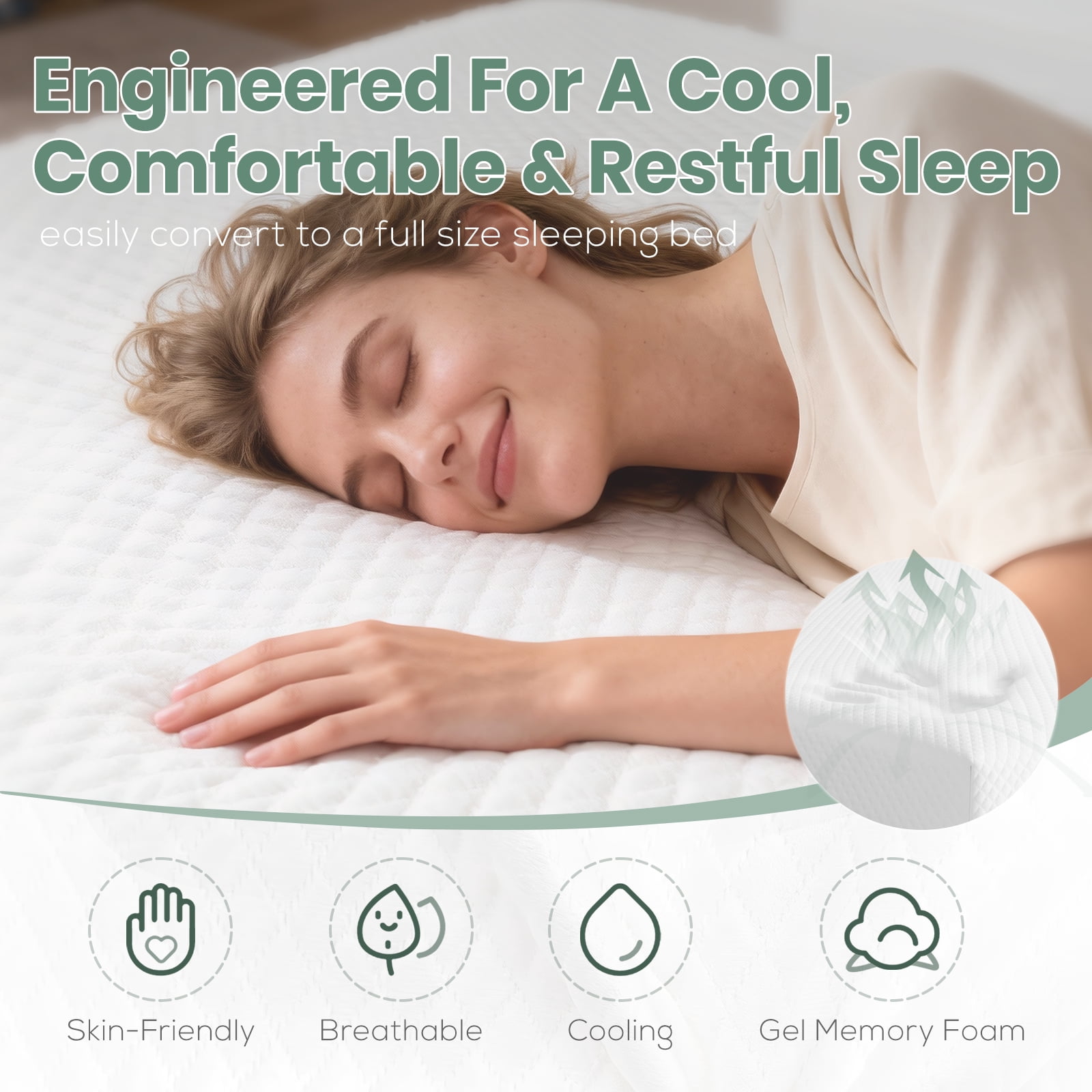 Sonovafurn 6 inch King Size Memory Foam Mattress in a Box, CertiPUR-US Certified, Fiberglass Free, Pressure Relief & Motion Isolation for All Sleeper