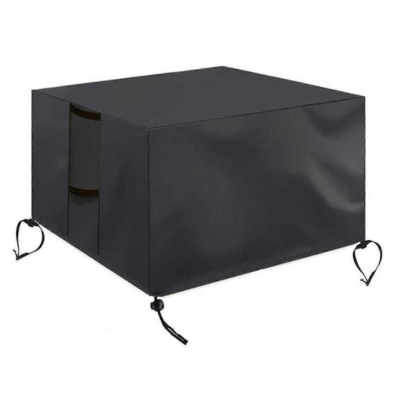 Gas Fire Pit Table Cover Square - Waterproof Windproof Anti-UV Heavy Duty for Patio Firepit Furniture