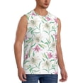 thumbnail image 2 of Daiia Lilies Flowers Printed Men's Tank Tops,Casual Soft Sleeveless Gym Muscle Shirts Bodybuilding Tee-Large, 2 of 8