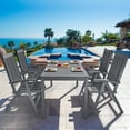thumbnail image 2 of Vifah Renaissance Outdoor Patio Hand-Scraped Wood 5-Piece Dining Set V1297SET24, 2 of 3