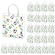 UMACWIN Clear Soccer PresNok Goodie Bags with Handles, 24 Pcs Reusable Waterproof PVC Soccer Snack Gift Treat Bags for Team Party Favors Girls Boys Gifts Wrapping Supplies