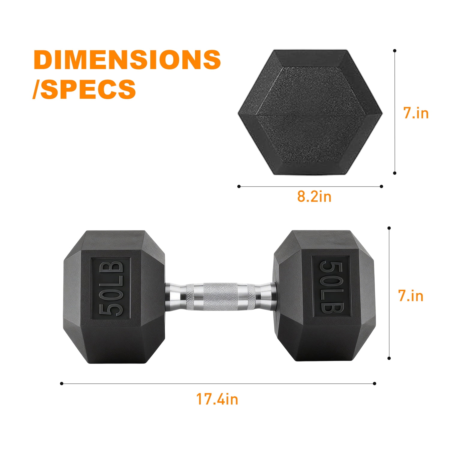 Rubber Hex Dumbbell Set, 15-550 lbs Multiple Weight Options, Premium Coated Free Weights for Home Gym Strength Training & Fitness Workout, Rack Not Included