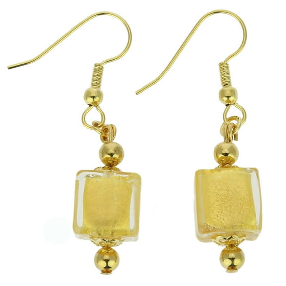 GlassOfVenice Murano Glass Antico Tesoro Cubes Earrings - Gold