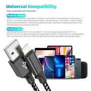Bkayp iPhone Charger [Apple Mfi Certified] 3 Pack 10ft Nylon Braided Fast Charging Cables Compatible with iPhone 14/13/12/11 Black