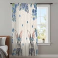 thumbnail image 4 of Easter Sheer Curtains 72 Inches Long, Spring Rabbit Blue Botanical Flowers Farmhouse Light Filering Curtains, Breathable Simi Curtain Privacy Drapes for Living Room Bedroom Window Treatment, 4 of 9