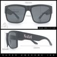 thumbnail image 3 of Brush Kush Graffiti Logo Rectangle Sport Horn Rim Plastic Sunglasses Shiny Black Silver Logo, 3 of 8