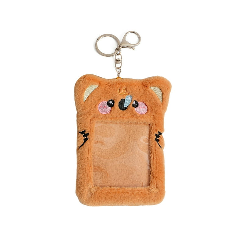Plush Photocard Holder Kpop Idol Photo Case ID Card Cover Keychain Bag  Pendant *