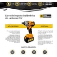 thumbnail image 2 of Llave de Impacto Inalámbrica Brushless 21V 1/2” con 2 Baterías 420 Nm, 2 of 4