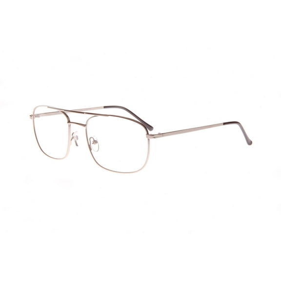 NEW HORIZON EYEWEAR Silver Aviator PORT Eyeglasses 55mm with Case