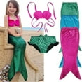thumbnail image 2 of EYIIYE Girls Mermaid Tail Swimsuit 3 Pcs Princess Bikini SetMermaid Bikini, 2 of 3