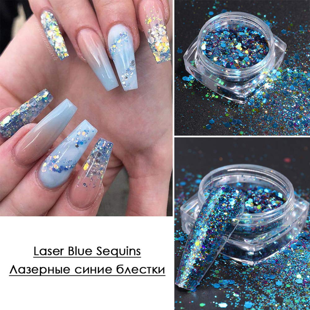 New Diamond Dust Med Aqua Blue Sparkle Glitter Jar .5 oz Crafts, Fabric,  Nails