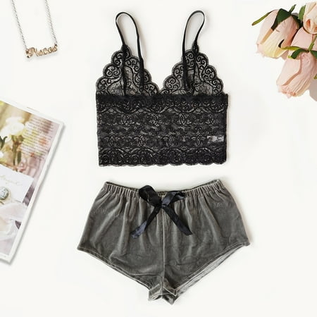 

Medcursor Ring Sleepwear Sexy Garter Fashion Steel Lace Pajamas Underwear Lingerie