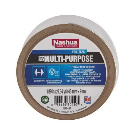 1 Pc, Nashua 1.89 In. W X 9.8 Yd L Silver Foil Tape