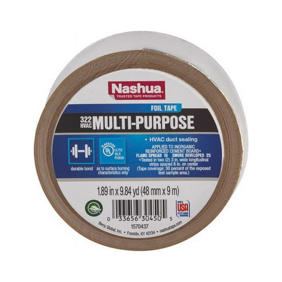 1 Pc, Nashua 1.89 In. W X 9.8 Yd L Silver Foil Tape