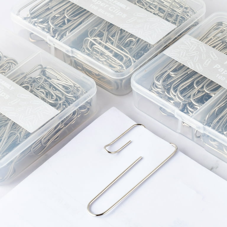 Fudao Family Paper Clips Assorted Sizes, Large Paper Clips, Small Paper Clips, Paper Clip, Paperclips, Pack of 3 Boxes of 100 Clips Each (300 Clips