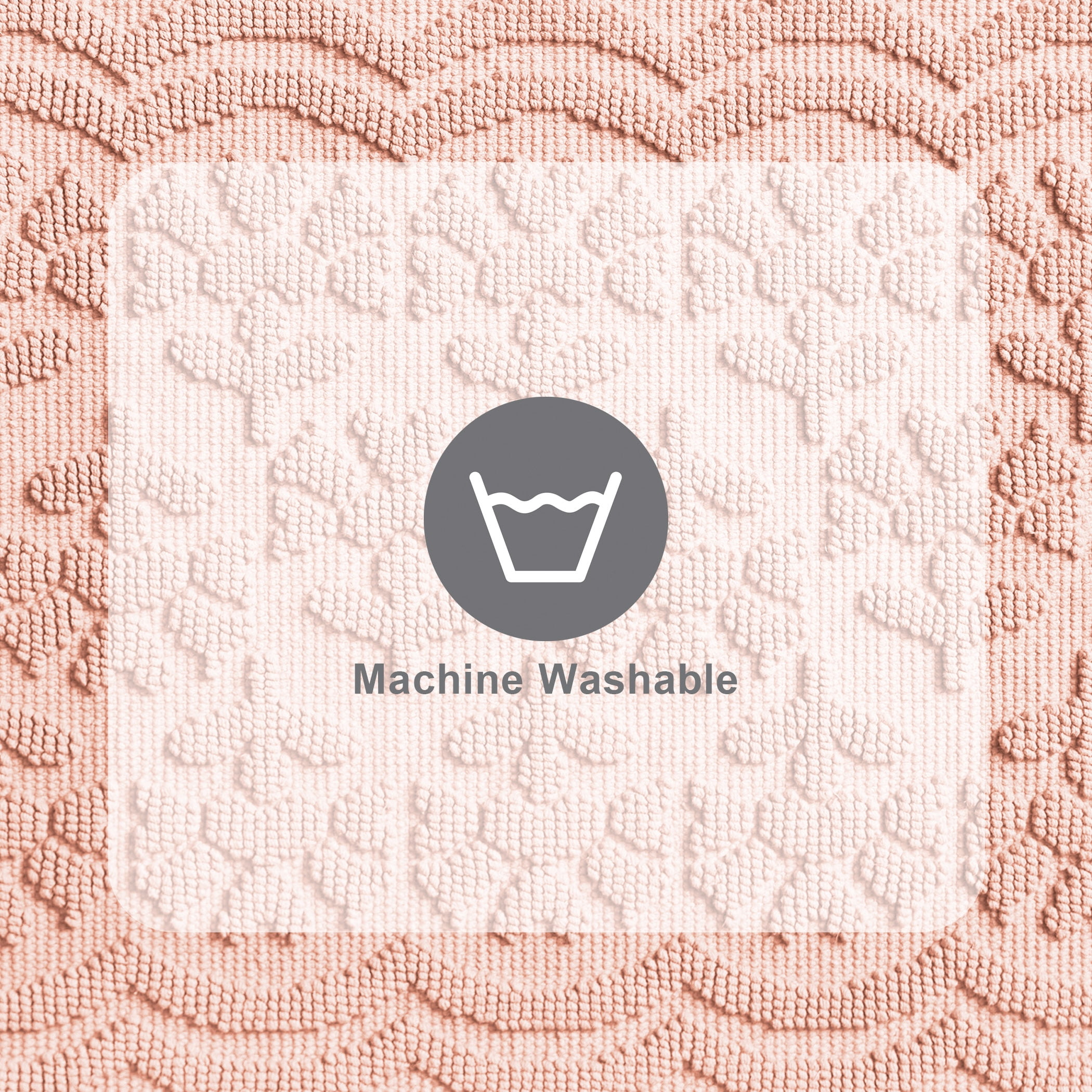 Beautiful Floral Block Scallop 2 Piece Bath Rug Set by Drew Barrymore, Rose Pink, 17" x 24" & 20" x 30"