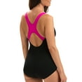 thumbnail image 2 of Dolfin Aquashape Women's Color Block Conservative Lap Swimsuit in Black/Pink, Size 6, 2 of 2