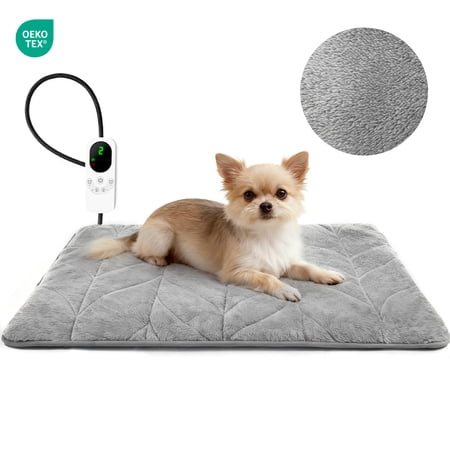 Pet Heating Pad, Heated Dog Bed with Timer, 22" x 16" Indoor Heating Mat for Pets Electric Heating Pads with 9 Temperature Modes For Dogs and Cats