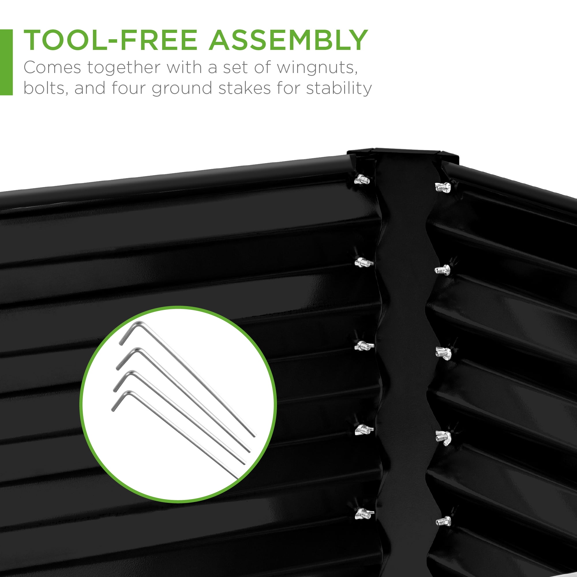 Best Choice Products 8x4x2ft Outdoor Metal Raised Garden Bed for Vegetables Flowers Herbs - Black