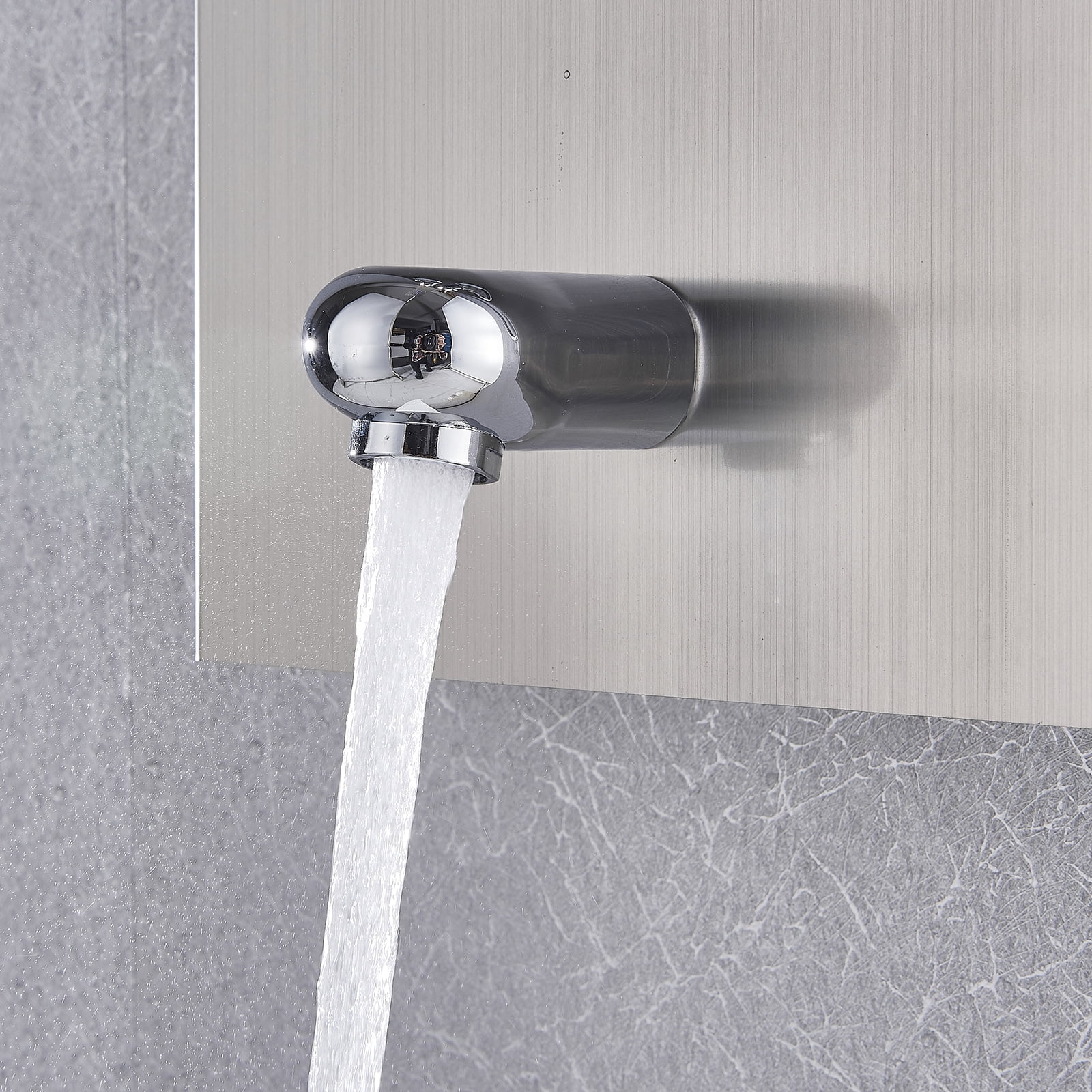 Senlesen Brushed Nickel Shower Panel Tower LED Rain Waterfall Massage System Body Tub Tap