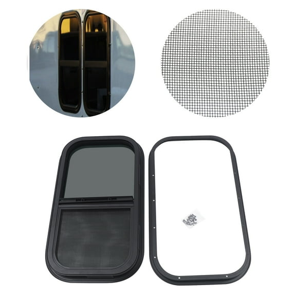 12in X 22in  Vertical RV Window with Trim Ring Wall Slider Rip-up Window for RV Camper Cargo Trailer