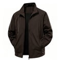 thumbnail image 3 of Mens Waterproof Jacket Lightweight Zip Up Hoodless Outwear Jacket Spring Fall Fashion Casual Daily Pocket Coat Business Commute Windbreaker with Pockets, 3 of 5
