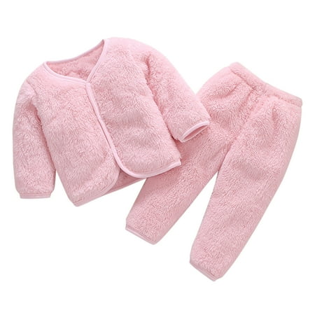 

TUOBARR Newborn Baby Boy Girl Cute Print Flannel Multicolor Cardigan Flannel Suit Pink(0-3Years)