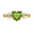 thumbnail image 2 of 2.1ct heart cut green natural peridot 18k yellow gold Bridal Wedding Engagement Promise Anniversary Ring for Women size 8, 2 of 7