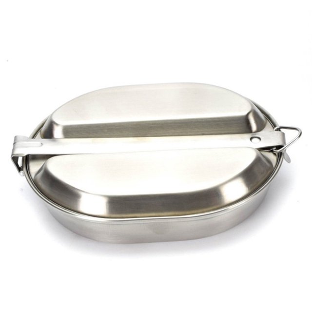 Eigraketly Fiambrera con mango antiescaldado, vajilla para exteriores, juego de hervidor de agua, contenedor de comida a prueba de herrumbre, herramienta de Kits de desorden para acampar Eigraketly OD024249-00