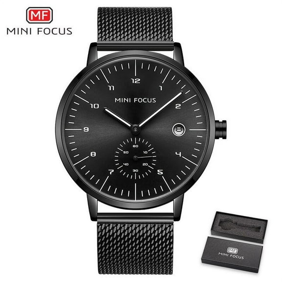 MINI FOCUS Fashion Mens Watches Top Brand Luxury Quartz Watch Men Waterproof Stainless Steel Relogio Masculino Reloj Hombre Blue
