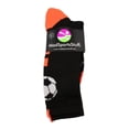 thumbnail image 2 of Soccer Ball Crew Socks (Black/Neon Orange, Large), 2 of 2