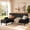 Black, variant on Lofka Modern Velvet Sectional Sofa Bed with Sleeper Chaise Lounge and Soft Cushions for Small Spaces and Office, Green