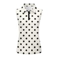 thumbnail image 4 of DHFJKG Womens Polo Shirts Polka Dot Quarter Zip Sleeveless Regular Fit Stretchy Soft Golf Tennis Shirts Trendy Tops, 4 of 4