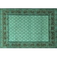 thumbnail image 1 of Ahgly Company Machine Washable Indoor Rectangle Persian Turquoise Blue Traditional Area Rugs, 5' x 7', 1 of 4