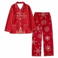 thumbnail image 2 of FASHOFT Family Christmas Pajamas Matching Sets Womens Cute Xmas Graphic Long Sleeve Button Down 2 Piece Pjs Set Ruffle Notch Collar Sleepwear XXXL, 2 of 3