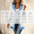 thumbnail image 4 of Cmfcve Denim Blazer for Women Patchwork Collared Loose Button Down Jacket Workout Long Sleeve Casual Shirts, 4 of 7