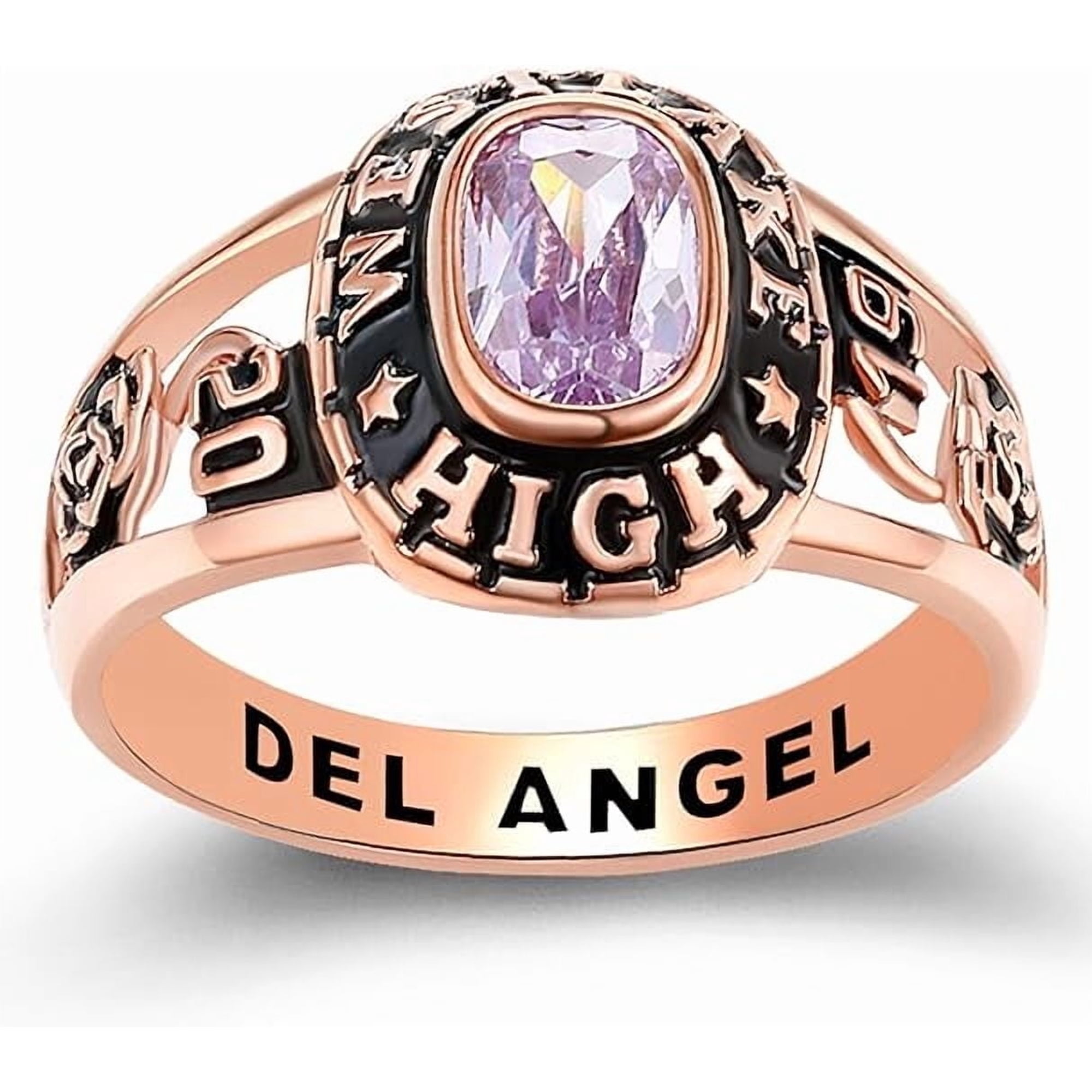 Ccjcinata Custom Class Rings Fully Personalized Class Rings for Women Rings Class Rings for Women High School Birthstone Graduation Rings of 2024 Size 5-15